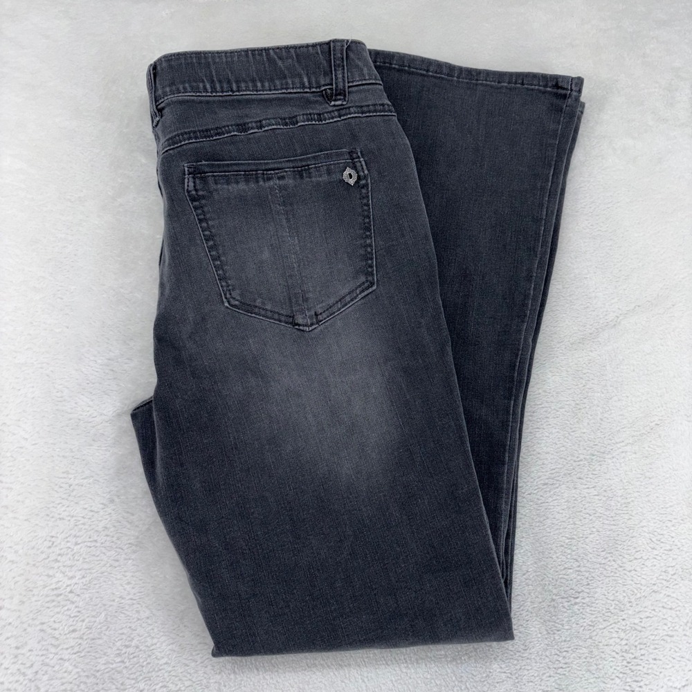 Democracy Absolution Bootcut Jeans Womens 12 Faded Black Stretch Denim B1221KNZE